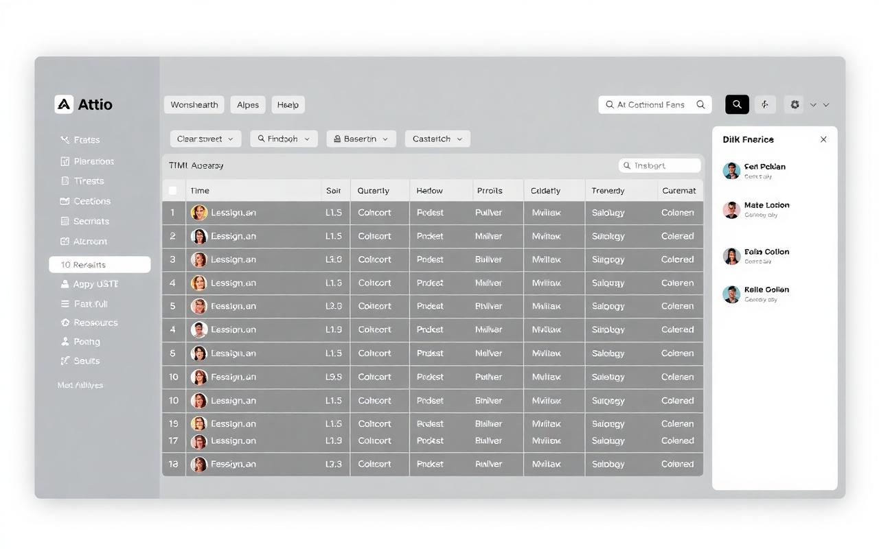 Attio CRM data table interface