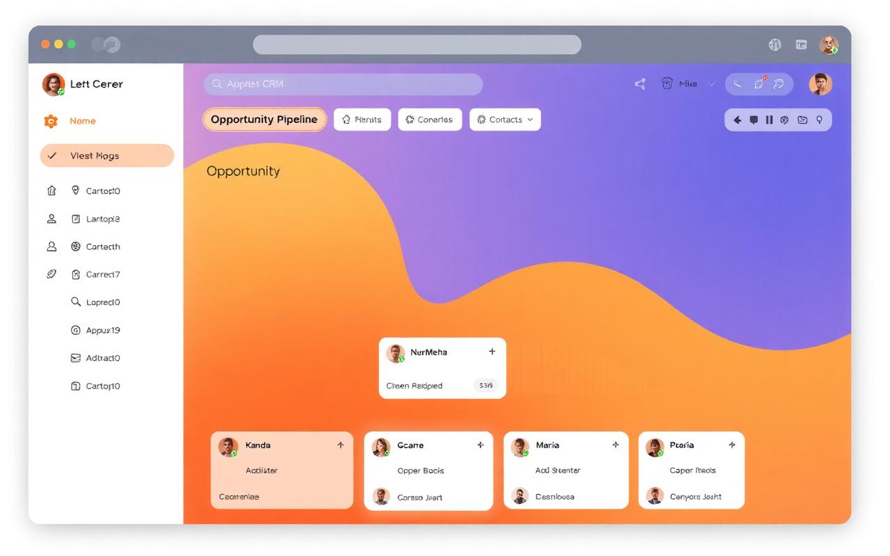Copper CRM opportunity pipeline interface